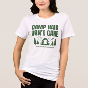 Moderner grüner Camping Junggesellinnenabschied Wo Tri-Blend Shirt