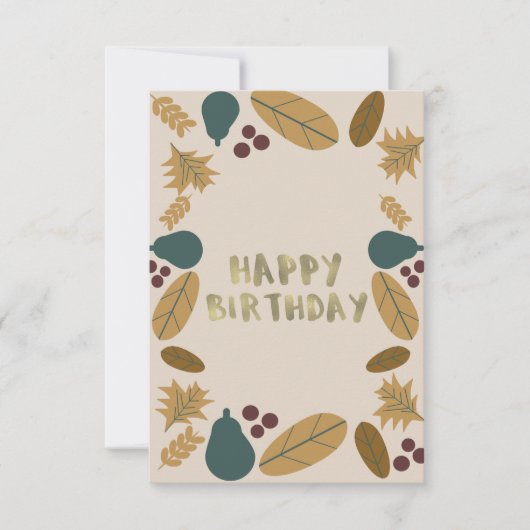 Moderner Grüner Erntedank Border Birthday Karte (Vorderseite)