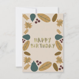 Moderner Grüner Erntedank Border Birthday Karte