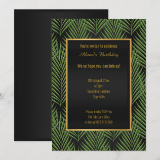 MODERNER GRÜNER FERN BOTANISCHER SCHWARZER JEDEN A EINLADUNG