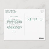 Moderner grüner Foto Abschluss Vielen Dank Postkarte (Rückseite)