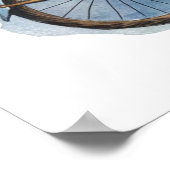 Moderner, grüner Frosch mit Gitarre auf dem Rad Poster (Ecke)