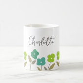 Moderner Grüner Frühling Blumenblüten Individuelle Kaffeetasse (Mittel)