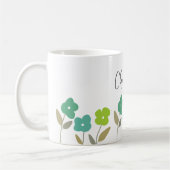 Moderner Grüner Frühling Blumenblüten Individuelle Kaffeetasse (Links)