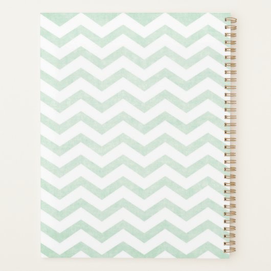 Moderner, grüner geometrischer Musterplaner Planer (Rückseite)