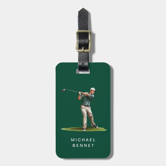 Moderner grüner Golfsport Gepäckanhänger (Vorderseite vertikal)