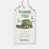 Moderner grüner Landwirt Traktor 1. Geburtstag Geschenkanhänger (Vorderseite)