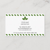 Moderner Grüner Laurel Verlasse auf Weiß Visitenkarte (Rückseite)