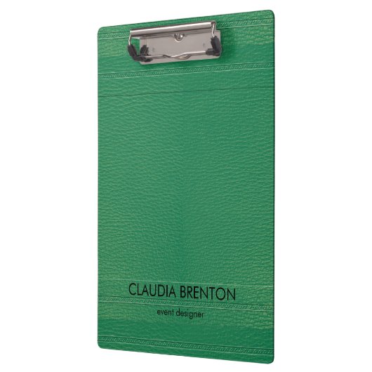 Moderner grüner Leather-Look Klemmbrett (Links)