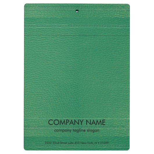 Moderner grüner Leather-Look Klemmbrett (Rückseite)