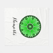 Moderner Grüner Mandala Namaste Fleecedecke (Vorderseite (Horizontal))
