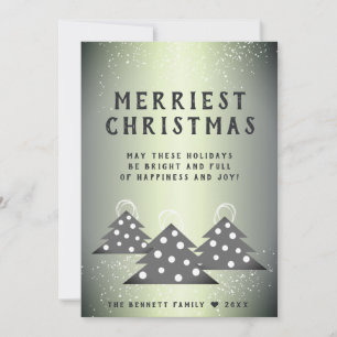Moderner Grüner Metallweihbaum Merriest Feiertagskarte