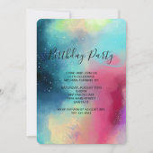 Moderner Grüner Nebel Wasserfarbe Abstrakt Geburts Einladung (Vorderseite)