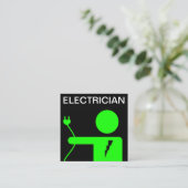 Moderner grüner Power-Stecker Quadratische Visitenkarte (Stehend Vorderseite)