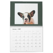 Moderner grüner Scrapbook-Haustierfoto Kalender (Jan 2027)