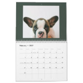 Moderner grüner Scrapbook-Haustierfoto Kalender (Feb 2027)