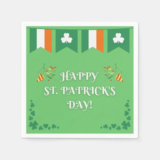 Moderner Grüner St. Patrick's Day Serviette (Vorderseite)