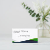 Moderner Grüner Swirl Mitarbeiter Visitenkarte (Stehend Vorderseite)