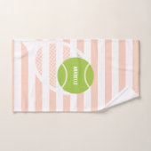 Moderner grüner Tennisball-Ball Rosa Name Handtuch (Handtuch)