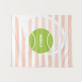 Moderner grüner Tennisball-Ball Rosa Name Wandteppich (Vorderseite (Horizontal))