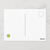 Moderner grüner Tennisball gestreift Geburtstag Postkarte (Rückseite)