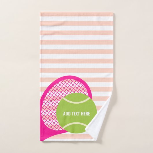 Moderner grüner Tennisball gestreift pink Handtuch (Handtuch)