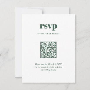 Moderner grüner trendiger Mix-Match-Hochzeits-QR-C RSVP Karte