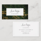 Moderner grüner und goldener Marmor Visitenkarte (Vorne/Hinten)