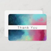 Moderner Grüner und Roter Nebel Wasserfarbe Abstra Dankeskarte (Vorne/Hinten)