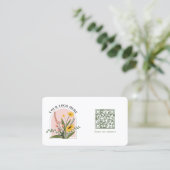 Moderner grüner Unternehmenslogo-QR-Code Visitenkarte (Stehend Vorderseite)