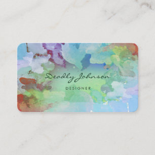 Moderner grüner Watercolor-abstraktes elegantes Visitenkarte