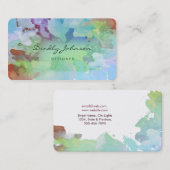 Moderner grüner Watercolor-abstraktes elegantes Visitenkarte (Vorne/Hinten)
