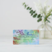 Moderner grüner Watercolor-abstraktes elegantes Visitenkarte (Stehend Vorderseite)