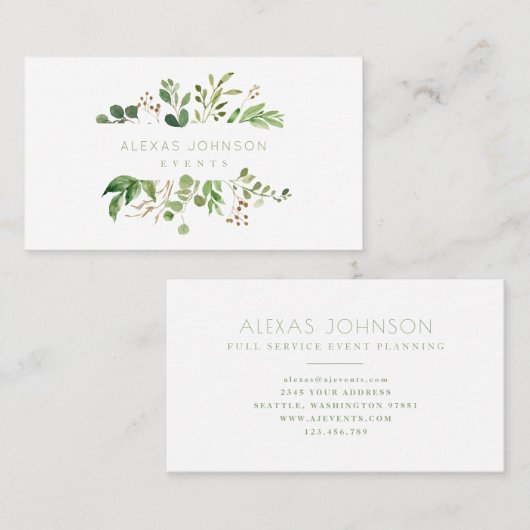 Moderner Grünfrühling Visitenkarte (Vorne/Hinten)