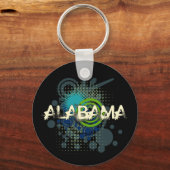 Moderner Grunge Halftone Alabama Schlüsselanhänger (Vorderseite)