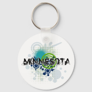 Moderner Grunge Halftone Minnesota Schlüsselanhäng Schlüsselanhänger