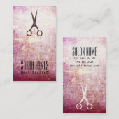 moderner Grungerosa Hairstylist-Haar-Stylist Visitenkarte (Vorne/Hinten)