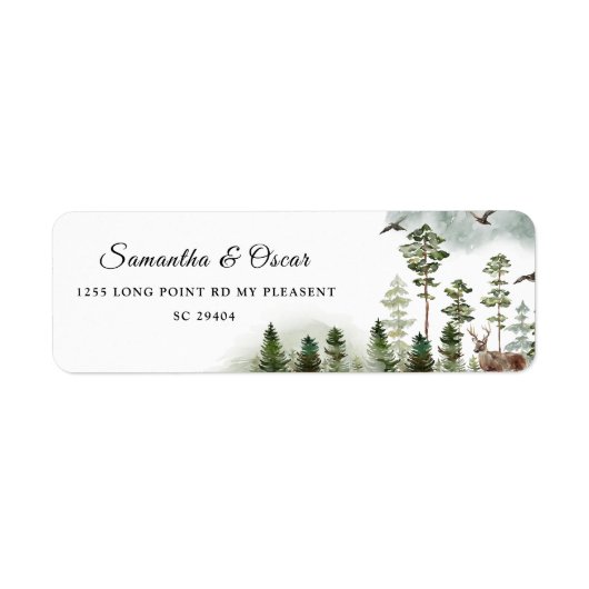 Moderner Grünwald | Aquarellbäume (Vorne)