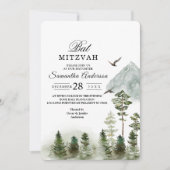 Moderner Grünwald | Aquarellbäume Einladung (Vorderseite)