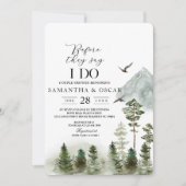 Moderner Grünwald | Aquarellbäume Einladung (Vorderseite)