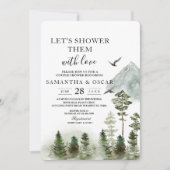 Moderner Grünwald | Aquarellbäume Einladung (Vorderseite)