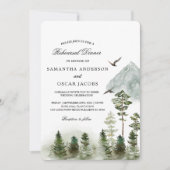 Moderner Grünwald | Aquarellbäume Einladung (Vorderseite)