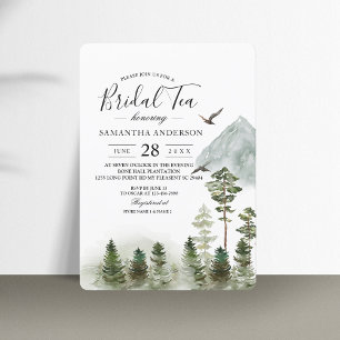 Moderner Grünwald Aquarellbäume Einladung