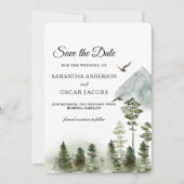 Moderner Grünwald | Aquarellbäume Save The Date (Vorderseite)