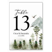 Moderner Grünwald | Aquarellbäume Tischnummer (Vorderseite)