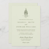 Moderner Grünwald Rustikale Hochzeitseinladung Einladung (Vorne/Hinten)