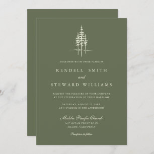 Moderner Grünwald Rustikale Hochzeitseinladung Einladung