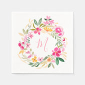 Moderner, gürteliger Blumenkranz Serviette (Vorderseite)