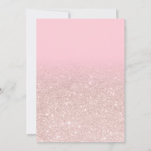 Moderner, gürtnerisch-rosa Glitzer ombre Sweet 16 Einladung (Rückseite)