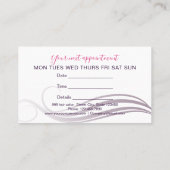 Moderner Haar-Stylist Terminkarte (Rückseite)